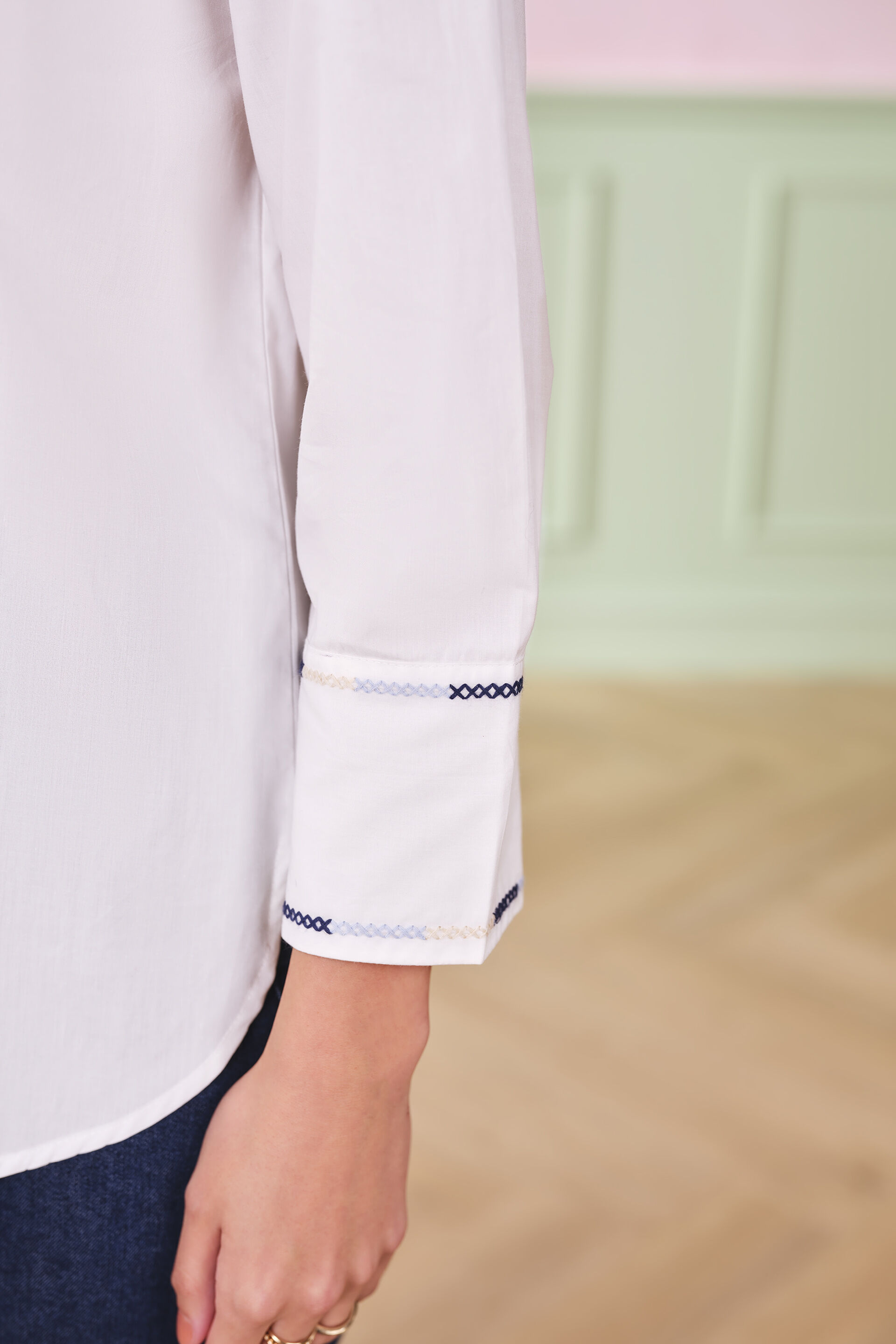 The Vanilla Button-Up Cotton Top, White, image 5
